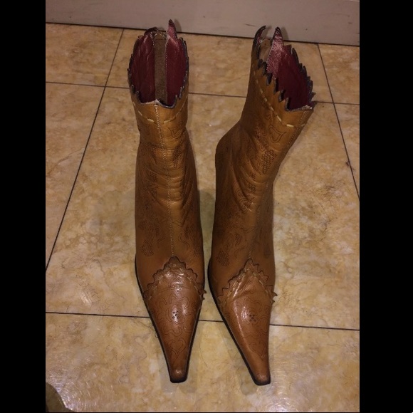 Baroco Vintage Pointed Toe Italian Ankle Heeled Booties Sz 40 MSRP $200 - Picture 3 of 12